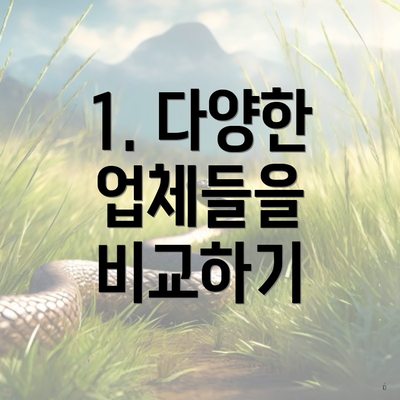 1. 다양한 업체들을 비교하기