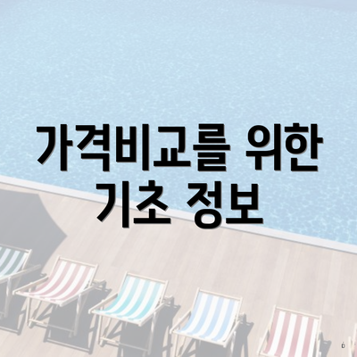 가격비교를 위한 기초 정보