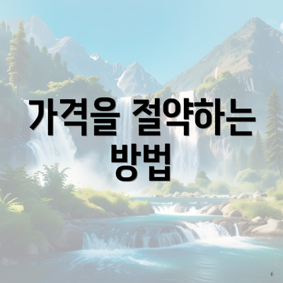 가격을 절약하는 방법