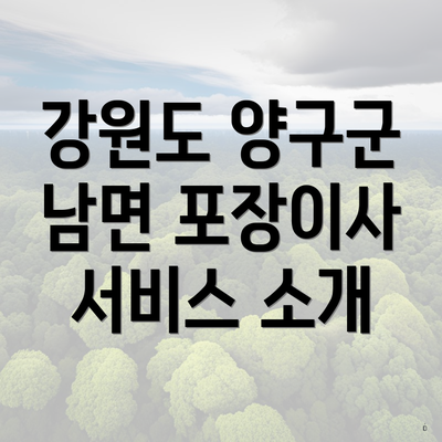 강원도 양구군 남면 포장이사 서비스 소개