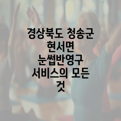 경상북도 청송군 현서면 눈썹반영구 서비스의 모든 것