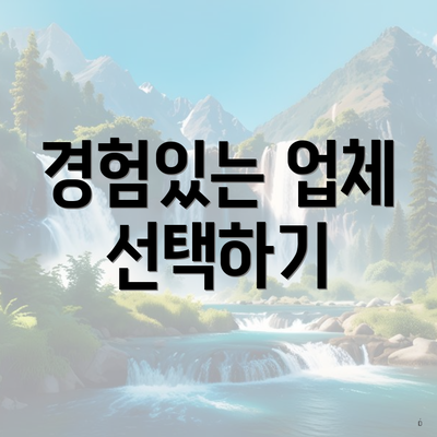 경험있는 업체 선택하기