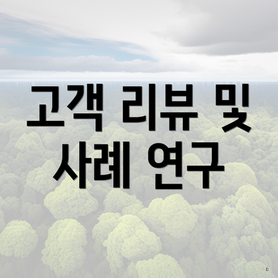 고객 리뷰 및 사례 연구