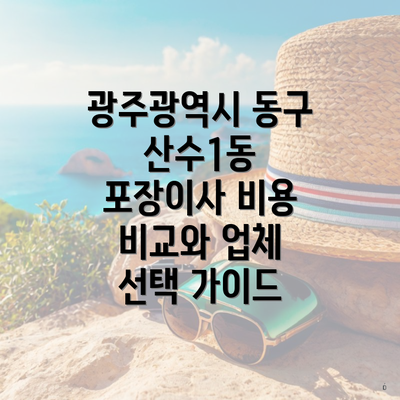 광주광역시 동구 산수1동 포장이사 비용 비교와 업체 선택 가이드