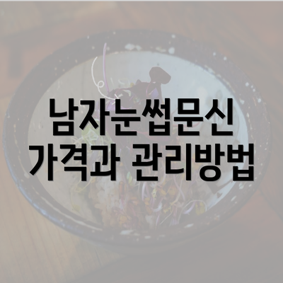 남자눈썹문신 가격과 관리방법