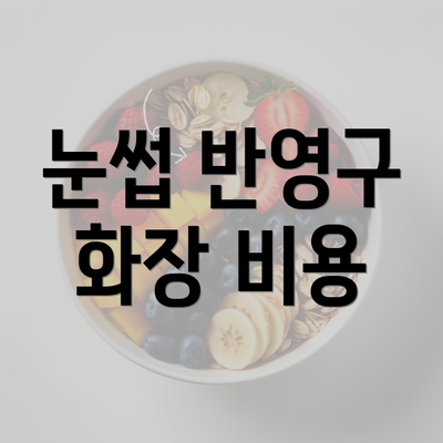 눈썹 반영구 화장 비용