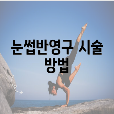 눈썹반영구 시술 방법