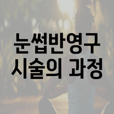 눈썹반영구 시술의 과정