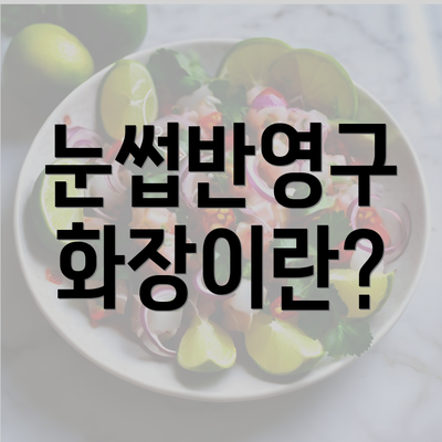 눈썹반영구 화장이란?