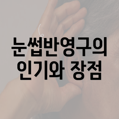 눈썹반영구의 인기와 장점