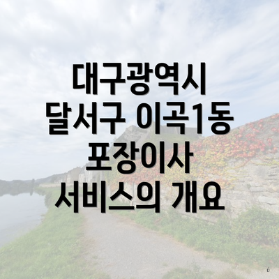 대구광역시 달서구 이곡1동 포장이사 서비스의 개요