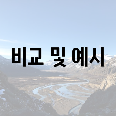 비교 및 예시