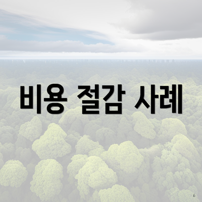 비용 절감 사례