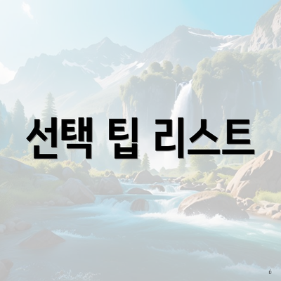 선택 팁 리스트