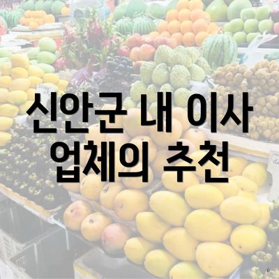 신안군 내 이사 업체의 추천