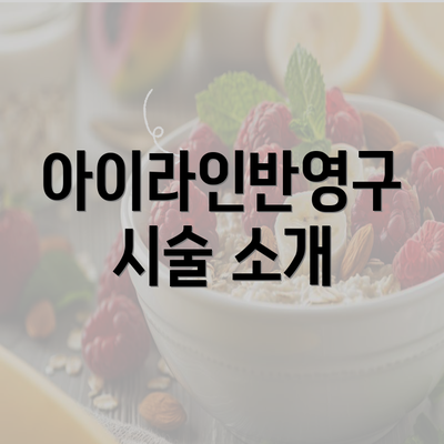 아이라인반영구 시술 소개