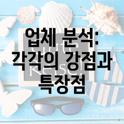 업체 분석: 각각의 강점과 특장점