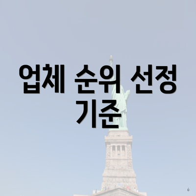 업체 순위 선정 기준