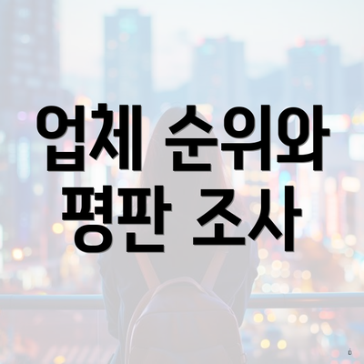 업체 순위와 평판 조사