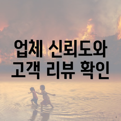 업체 신뢰도와 고객 리뷰 확인