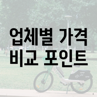 업체별 가격 비교 포인트