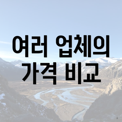 여러 업체의 가격 비교