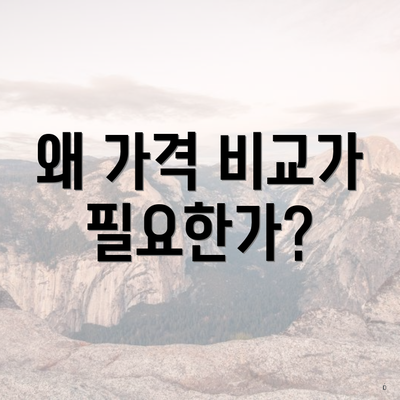 왜 가격 비교가 필요한가?