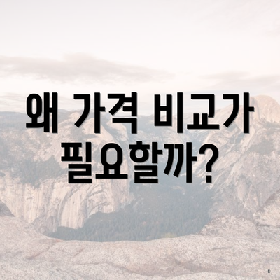 왜 가격 비교가 필요할까?