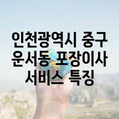 인천광역시 중구 운서동 포장이사 서비스 특징