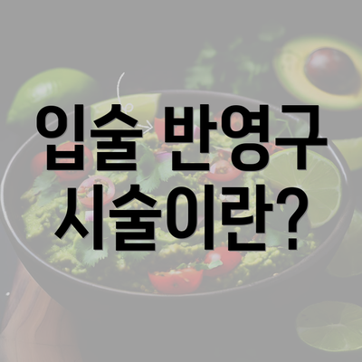 입술 반영구 시술이란?