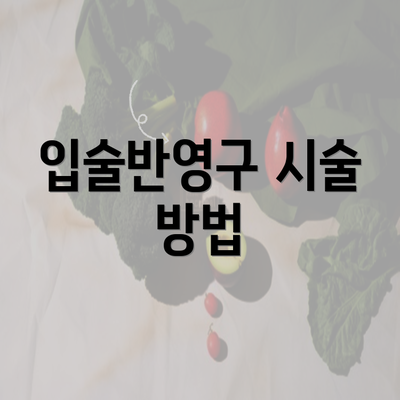 입술반영구 시술 방법