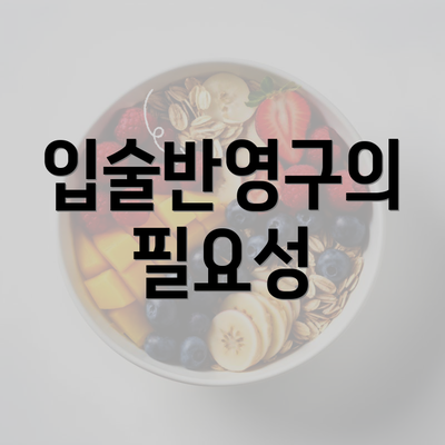 입술반영구의 필요성