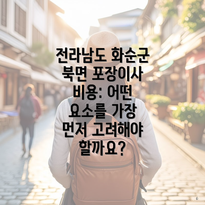 전라남도 화순군 북면 포장이사 비용: 어떤 요소를 가장 먼저 고려해야 할까요?