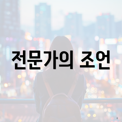 전문가의 조언