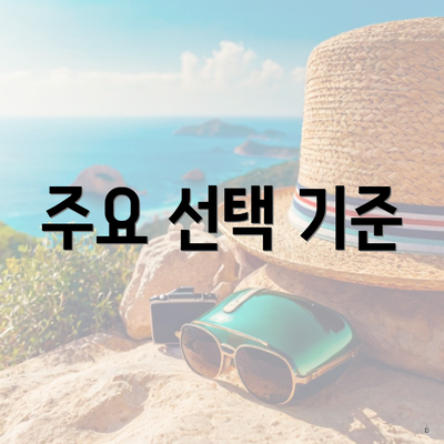 주요 선택 기준