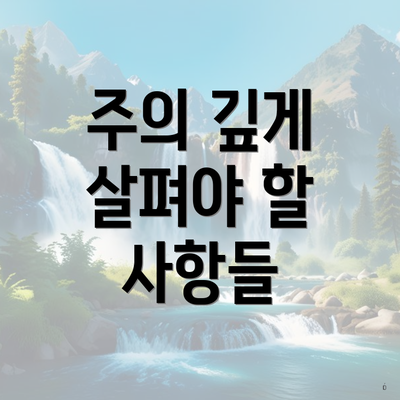 주의 깊게 살펴야 할 사항들