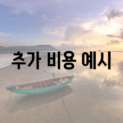 추가 비용 예시