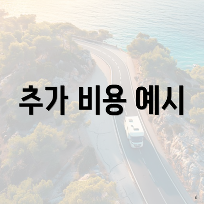 추가 비용 예시