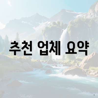 추천 업체 요약