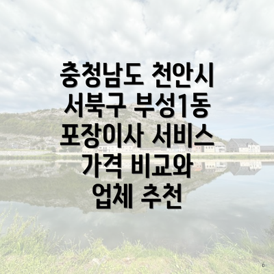 충청남도 천안시 서북구 부성1동 포장이사 서비스 가격 비교와 업체 추천