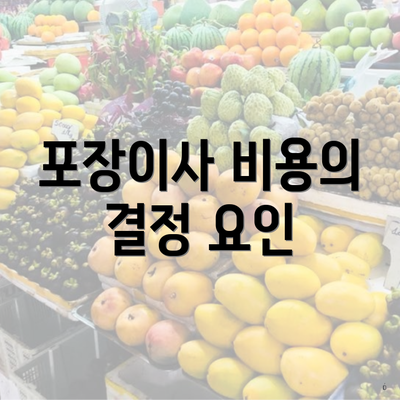 포장이사 비용의 결정 요인