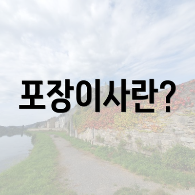 포장이사란?