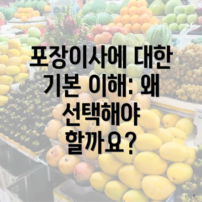 포장이사에 대한 기본 이해: 왜 선택해야 할까요?