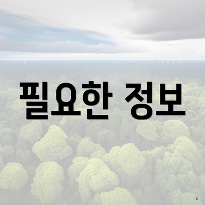 필요한 정보