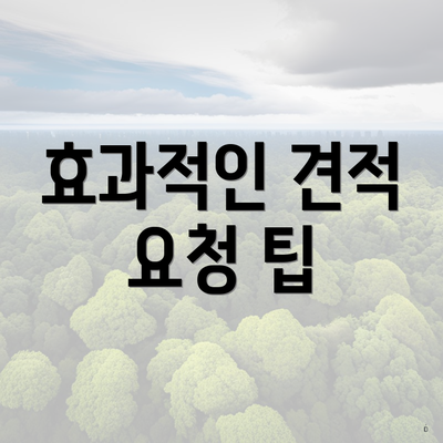 효과적인 견적 요청 팁