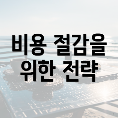 비용 절감을 위한 전략