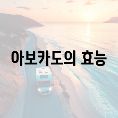 아보카도의 효능