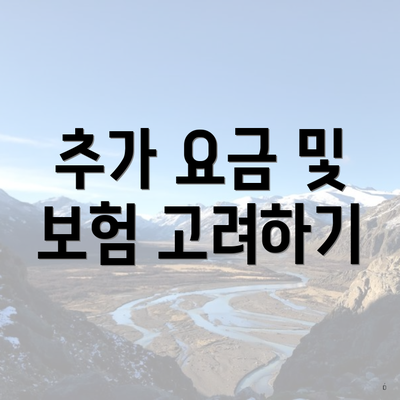 추가 요금 및 보험 고려하기