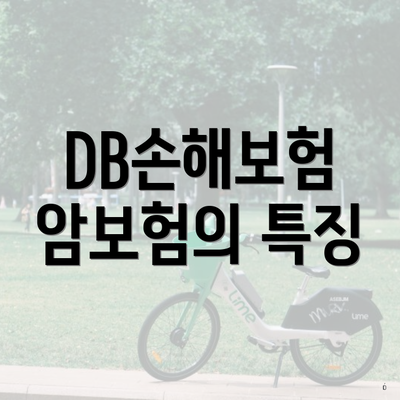 DB손해보험 암보험의 특징