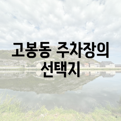 고봉동 주차장의 선택지